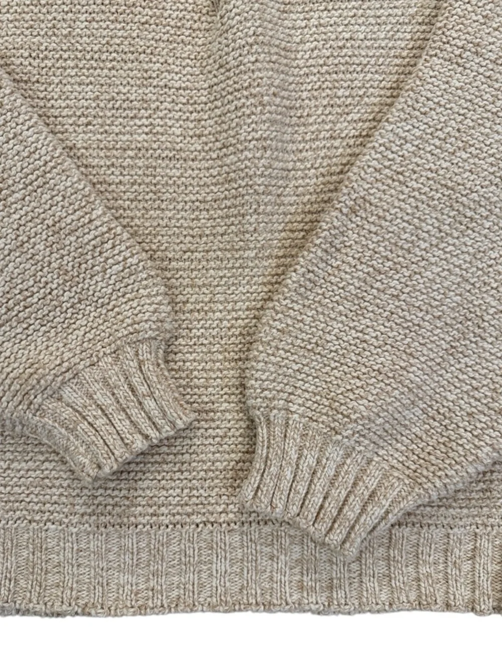 Vintage Y2K American Eagle Henley Sweater Tan Cotton USA XL Textured Rolled Neck - Picture 6 of 13